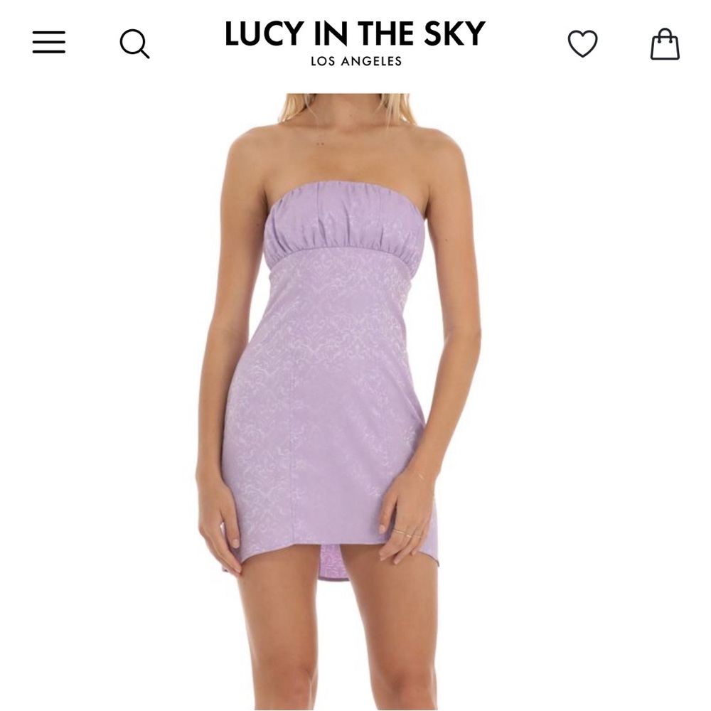 Lavender strapless Lucy in the sky dress